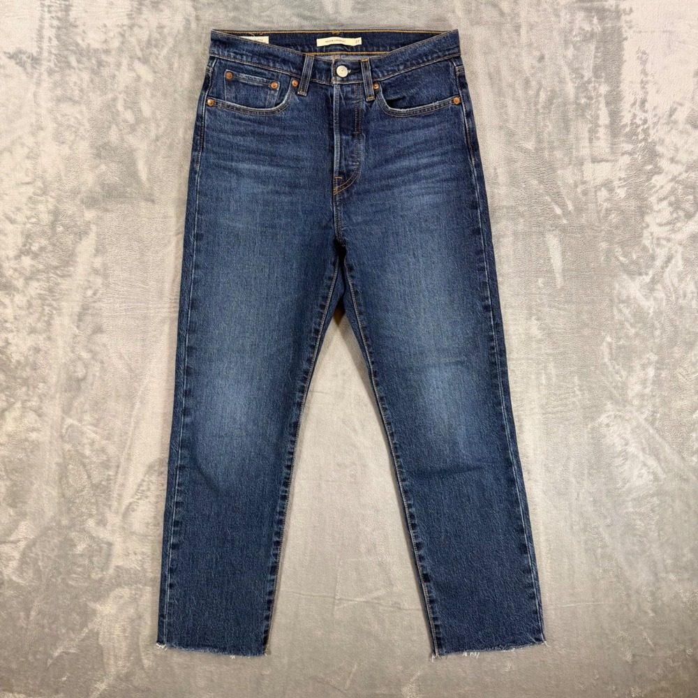 Levi's Premium Wedgie Straight Jeans Women's 27 - 27x28 Dark Blue Button Fly